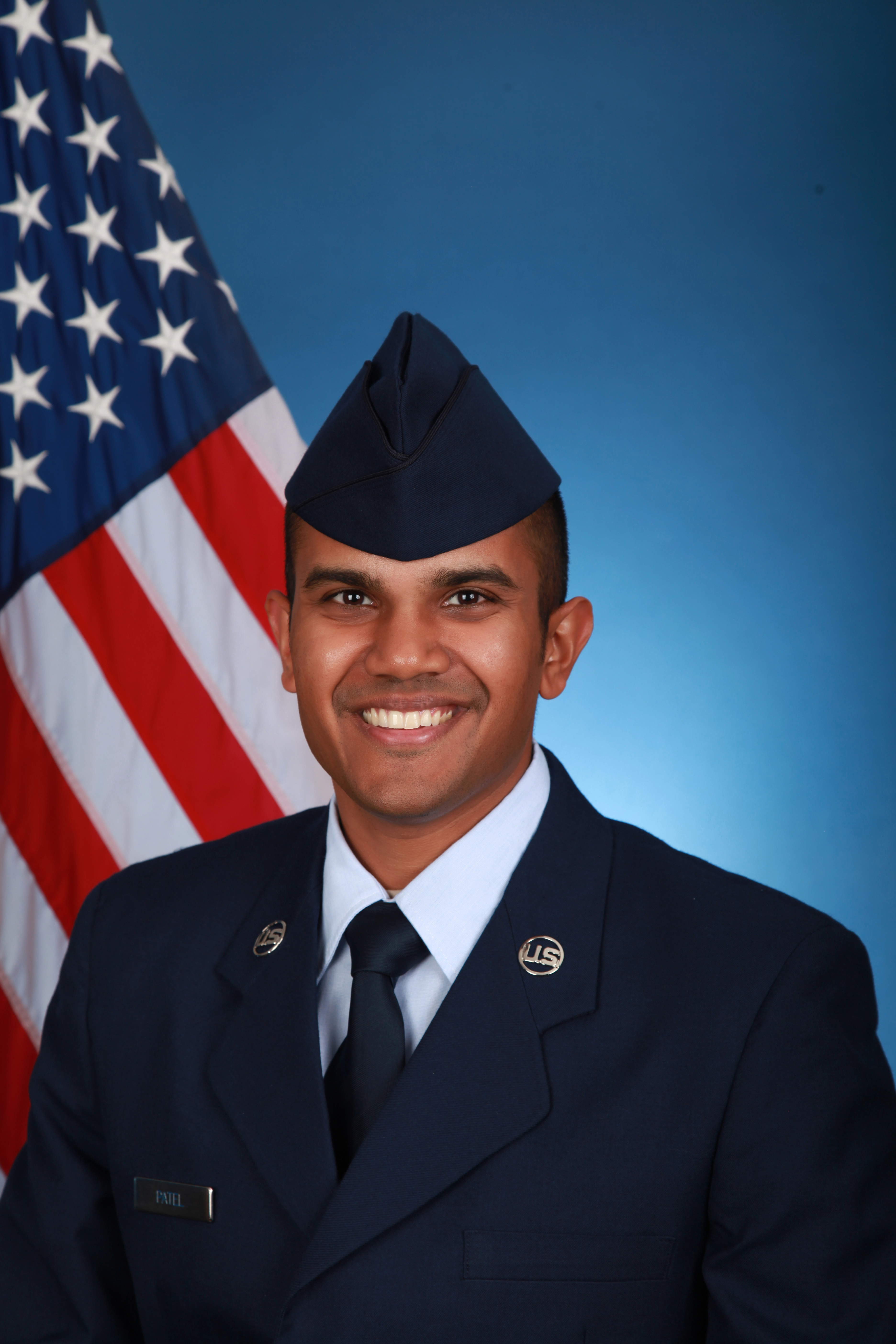 Nirav Patel in his Air National Guard in his dress blues.
