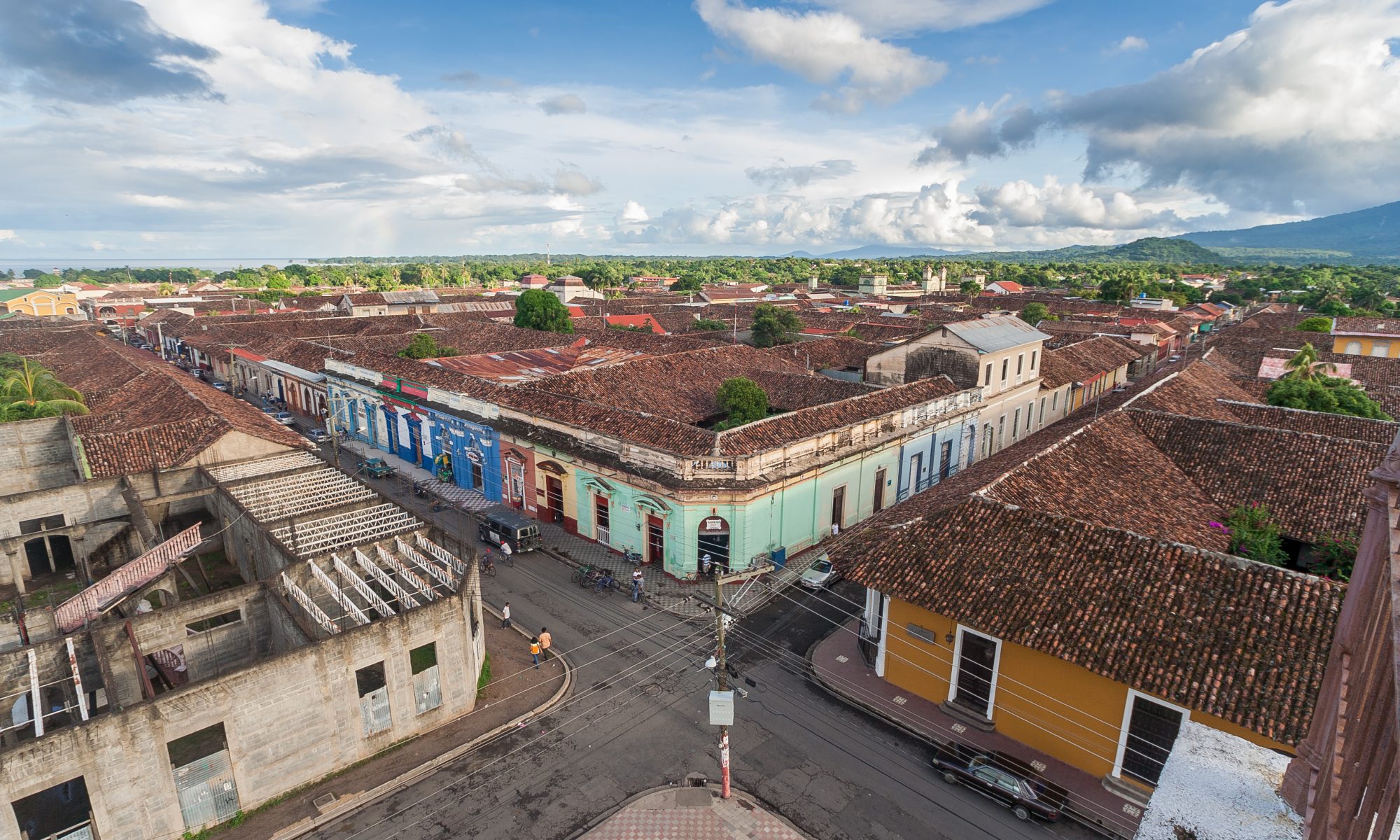 aerial view of crossroads in Nicaragua