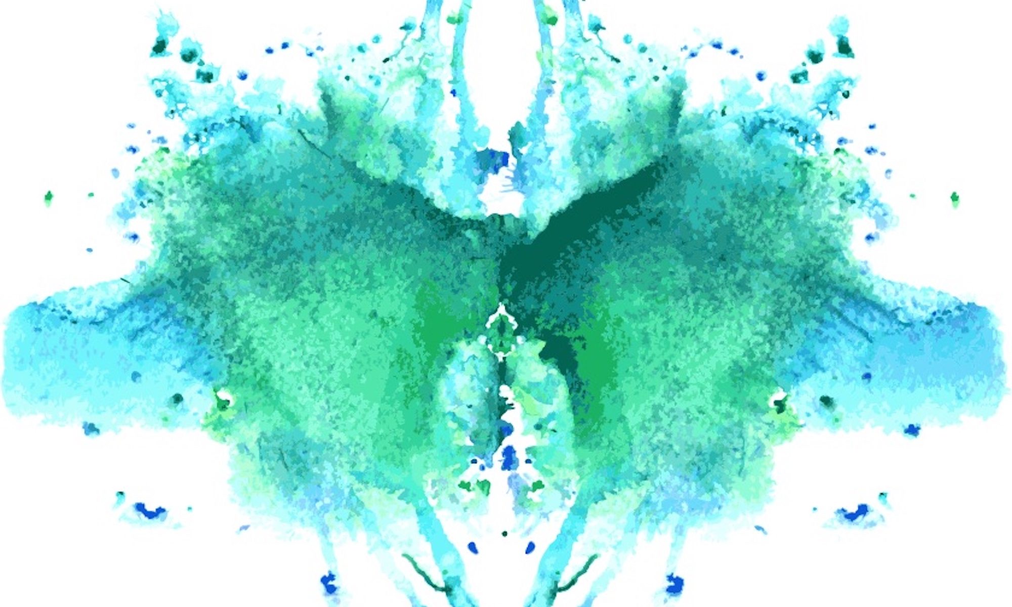 blue and green Rorschach image