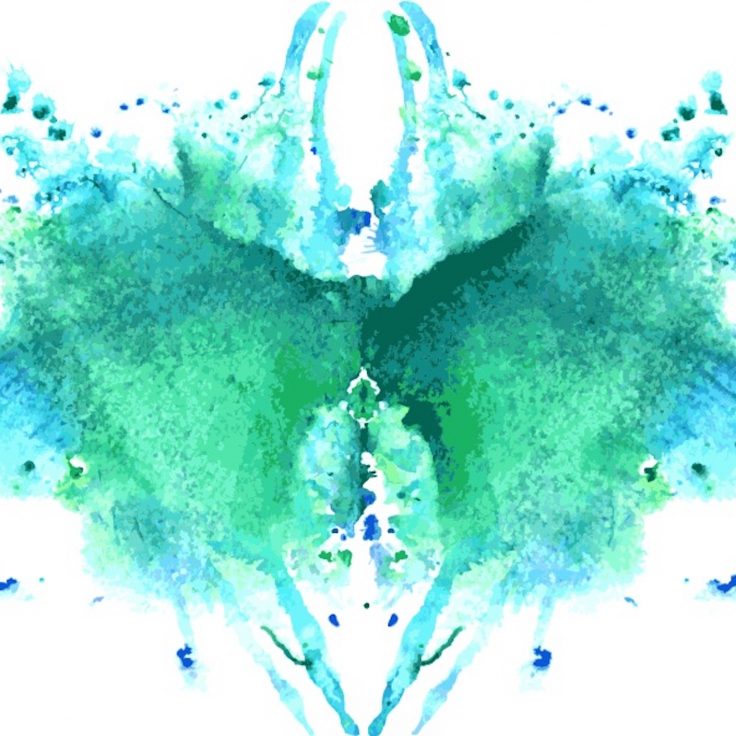 blue and green Rorschach image