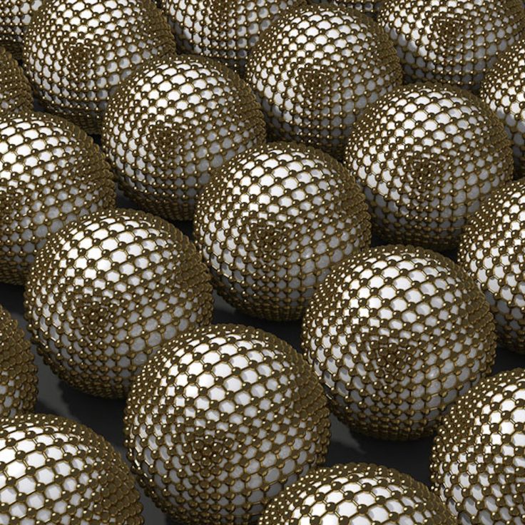 rendering of gold nanoparticles