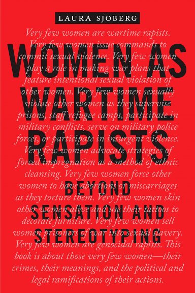 black text of Women and Wartime Rapists: Beyond Sensation and Stereotyping on red background