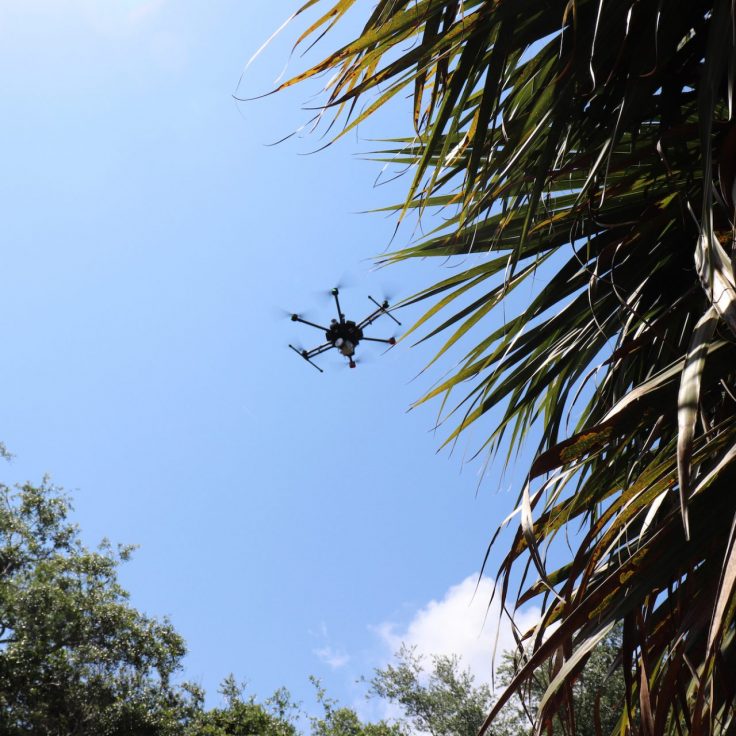 Drone Flying Over Raleigh Island Settlement