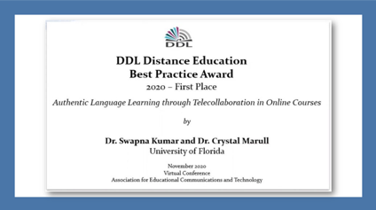 2020 Distance Education Best Practice Award 