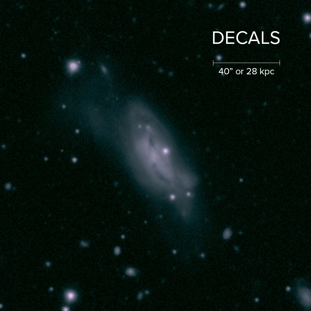 Observing the galaxies in multiple wavelengths via multiple telescopes (including Keck, ALMA, and MUSE) helped scientists to see that there was more than a merger going on between the pair.  