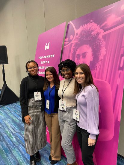 Florida College Women on the Rise. Pictured from L to R: Goodness Okwaraji, Maia Bullard, Yveline Saint Louis, and Jessica Sobel
