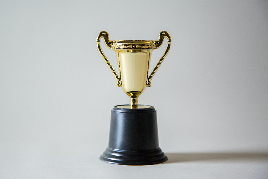 stock image of a golden trophy