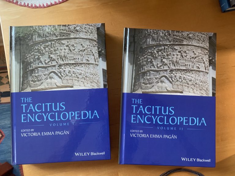 The cover of the Tacitus Encyclopedia, featuring a picture of a famous Roman column.