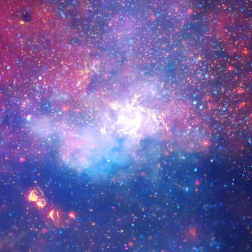 Pink, blue, and purple-colored galaxy