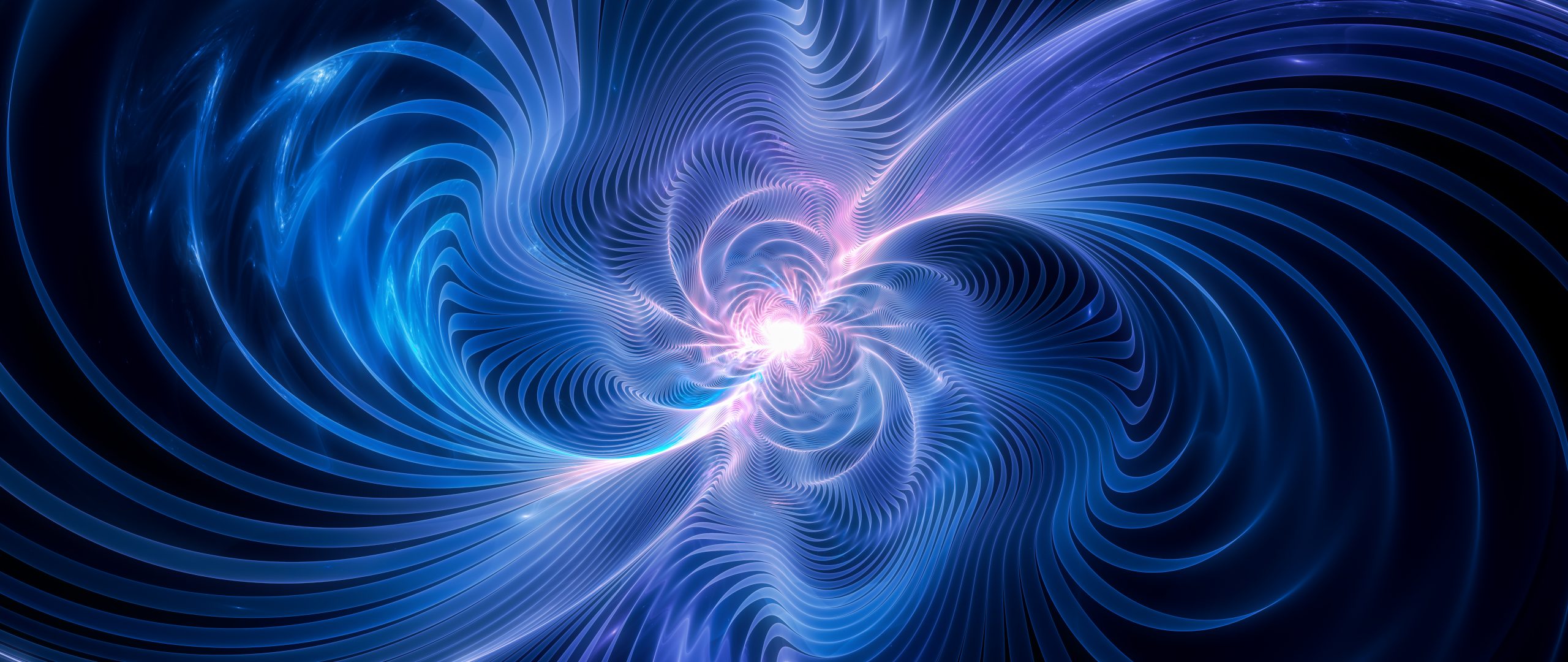 An abstract rendering of what gravitational waves might look like if we were able to see them.