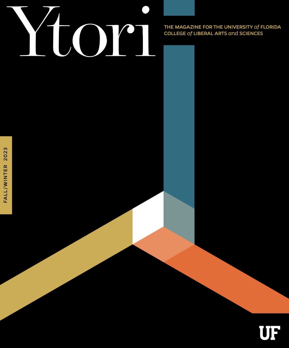 front cover of Ytori magazine, showing intersecting lines in graphic art