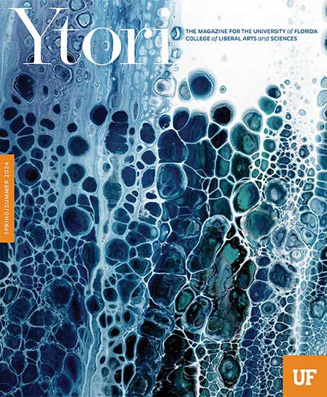 Magazine cover with water texture