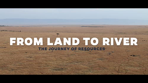 Title screen with African Savannah that says "From Land to River"