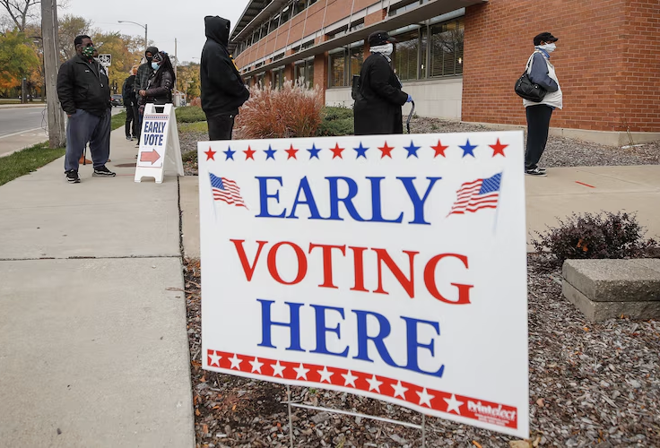 Voters come to the polls.