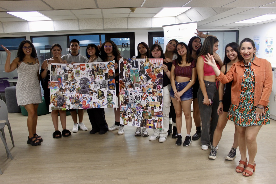 Students with posters