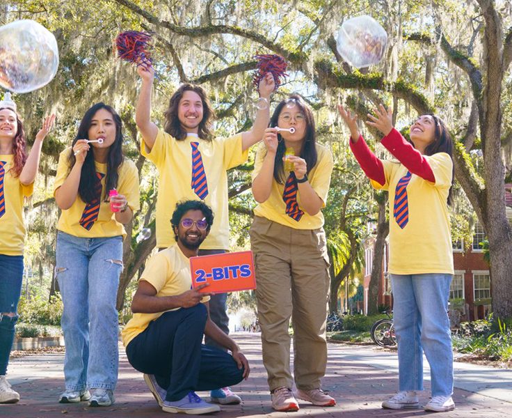 students outside